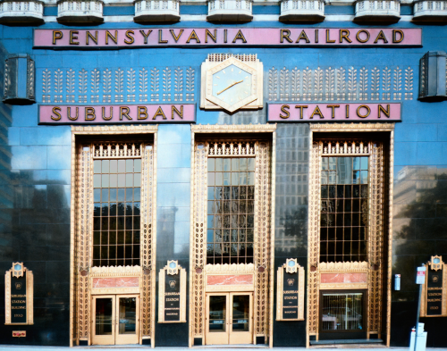 A railroad station in Philadelphia