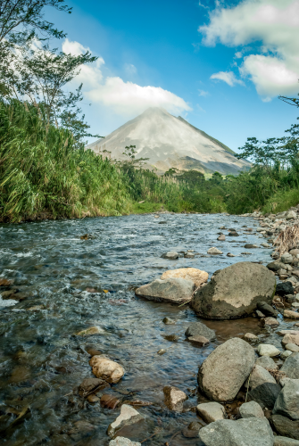 Arenal Volcano is now dormant but was still active when we visited the area