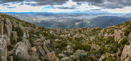 A view of Hobart, Tasmania's capital, from Mt. Wellington, the island's tallest mountain