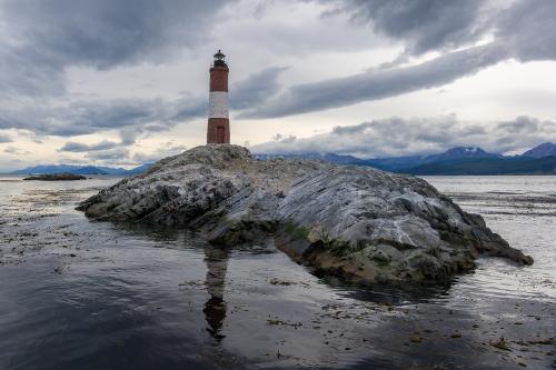 The World's Southernmost Light Tower, located in the Beagle Canal near Ushuaia